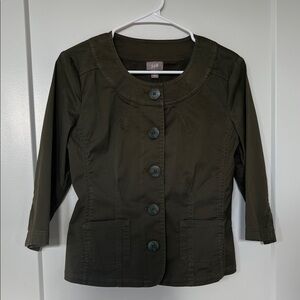 J. Jill Olive Utility Button-Front Jacket